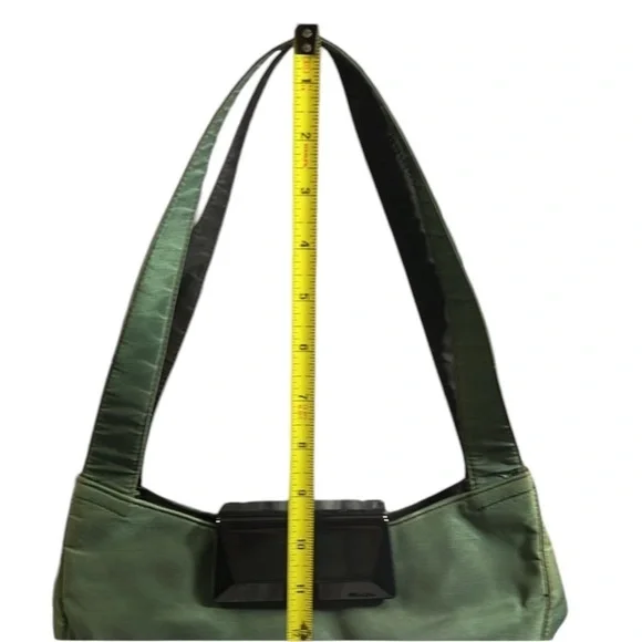 PRADA LUX Emerald/Olive GREEN Tessuto NYLON Lucite Clasp Shoulder
RARE - Picture 12 of 13